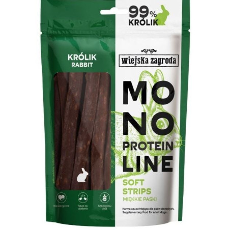 Snack wiejska zagroda monoprotein line soft strips/coniglio/dolcetti