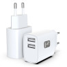 Alimentatore da rete techly 2xusb-a 12w bianco
