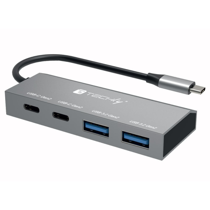 Hub usb techly iusb32c-hub4ac2 usb 3.2 2xusb-a + 2xusb-c