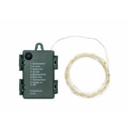 Catena luminosa 80 microled lotti 8m con comando e timer bianca [65925]