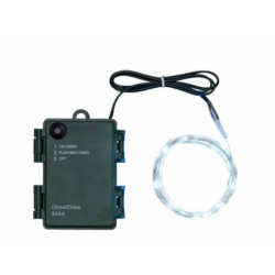 Catena luminosa 80 led lotti 8m a batteria multicolore/argento [65932]