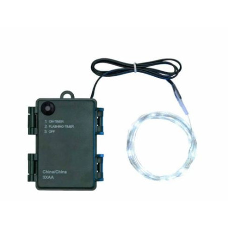 Catena luminosa 80 led lotti 8m a batteria multicolore/argento [65932]