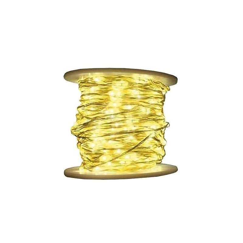 Catena luminosa 100 led lotti 10m bianco caldo/argento [49482]