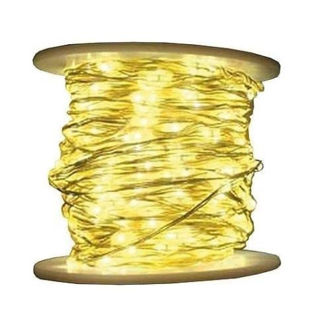 Catena luminosa 100 led lotti 10m bianco caldo/argento [49482]