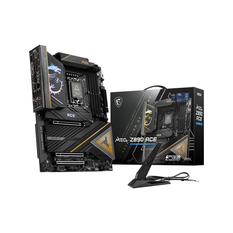 Scheda madre msi mb meg z890 ace m.2x5 atx 4xddr5 nero/giallo oro