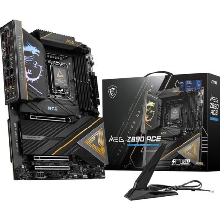 Scheda madre msi mb meg z890 ace m.2x5 atx 4xddr5 nero/giallo oro