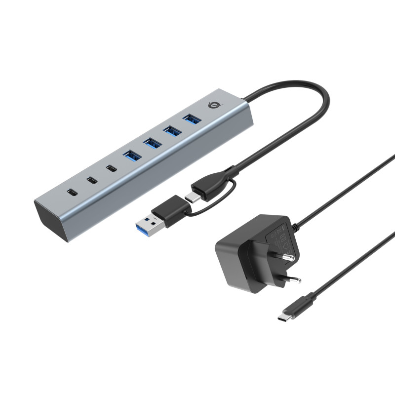 Hub usb3.0 conceptronic hubbies20gp 7 porte con adattatore di alimentazione