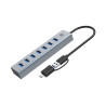 Hub usb3.0 conceptronic hubbies21g 7 porte 5gbps 7xusb tipo a grigio
