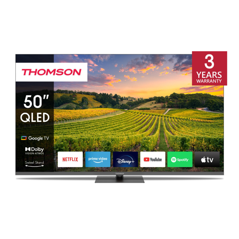 Tv led 50" thomson 50qg5c14 4k uhd 3840x2160p smart tv classe