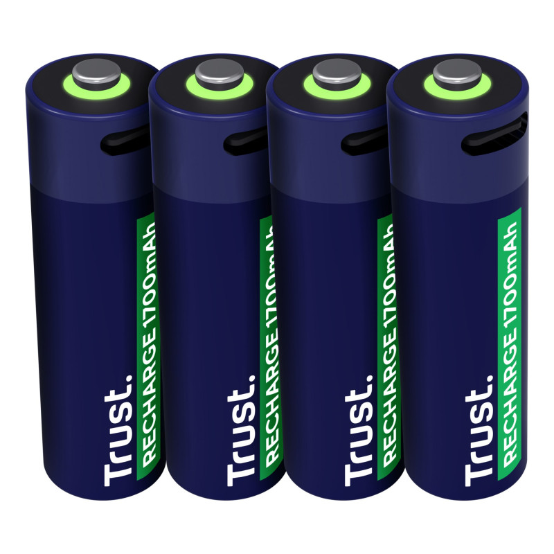 Batteria ricaricabile trust 25631 1700mah aa blu/verde 4pz [25631]