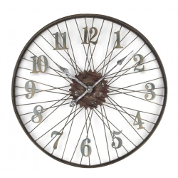 Orologio lowell 21457 da parete 60cm ruota di bicicletta in metallo