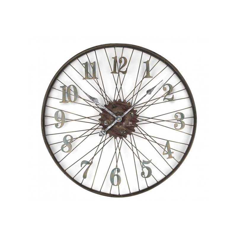 Orologio lowell 21457 da parete 60cm ruota di bicicletta in metallo