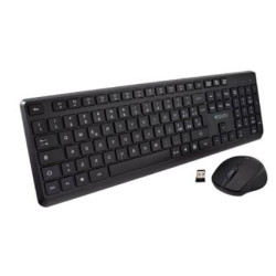 Set tastiera/mouseo v7 wireless 2.4ghz rf 1600 dpi 4 pulsante nero