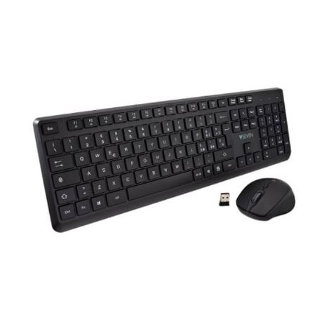 Set tastiera/mouseo v7 wireless 2.4ghz rf 1600 dpi 4 pulsante nero