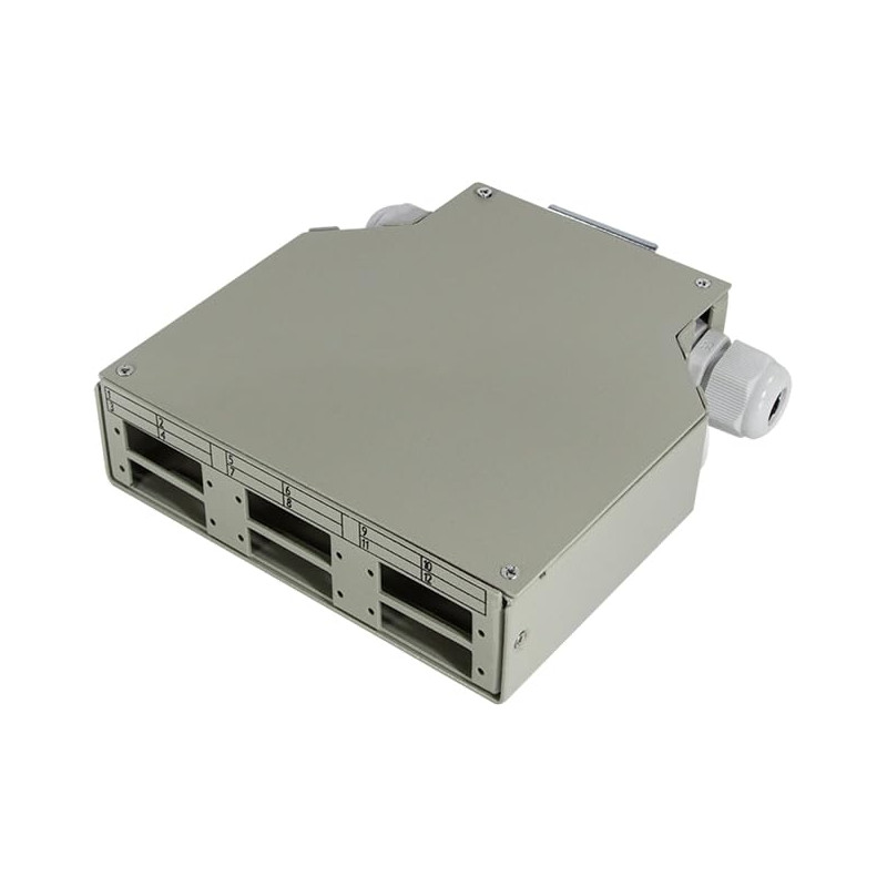 Scatola di giunzione per guida logilink top hat in fibra ottica lc/