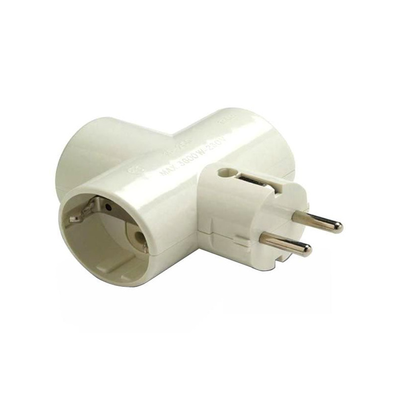 Multipresa da parete rosi rs1303 multipla 3 schuko 16a 250v bianco