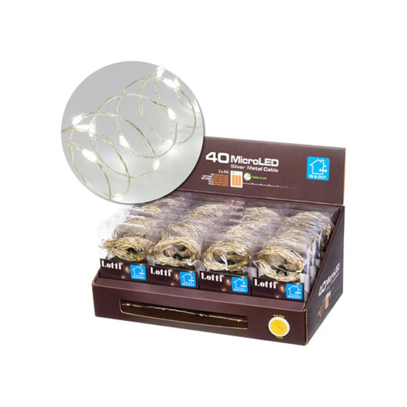 Catena luminosa lotti 3.9m 40 microled multicolore [65901]