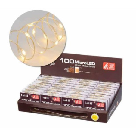 Catena luminosa lotti 10m 100 microled bianco caldo [65857]