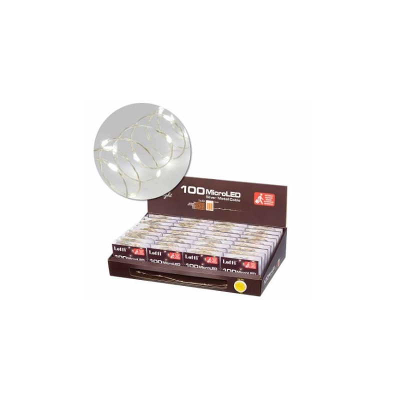 Catena luminosa lotti 10m 100 microled bianco freddo [65864]