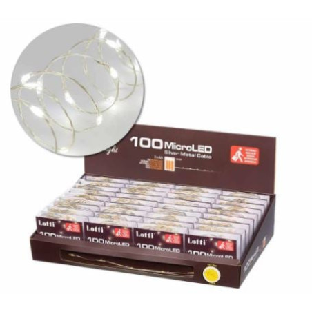 Catena luminosa lotti 10m 100 microled bianco freddo [65864]
