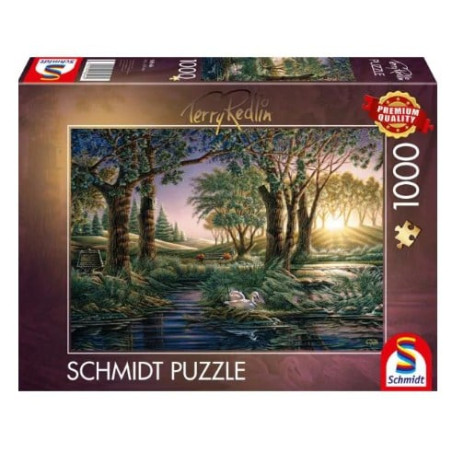 Puzzle schmidt spiele 58546 terry redlin magia mattutina allo stagno