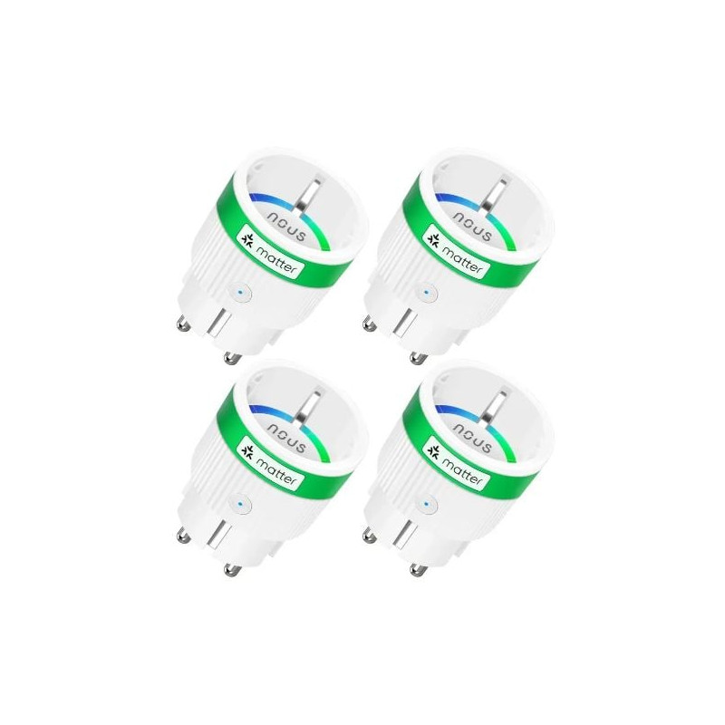 Presa intelligente nous per la casa wifi/3840w/16a/bianco 4pz [a8m