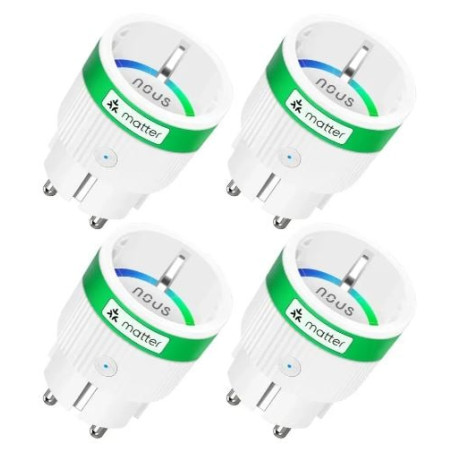 Presa intelligente nous per la casa wifi/3840w/16a/bianco 4pz [a8m