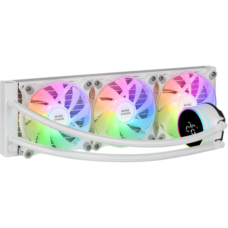 Dissipatore cpu a liquido mars gaming ml-lcd360 600w 120mm bianco