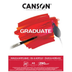 Blocco da disegno canson graduate olio e acrilico a5/14.8x21x0.98cm
