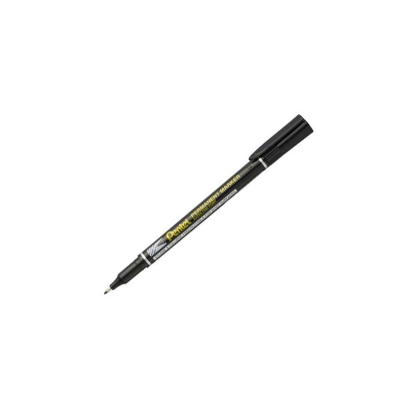 Pennarello indelebile pentel nf450 con punta tonda/con cappuccio/0.6mm/700m/nero/12pz
