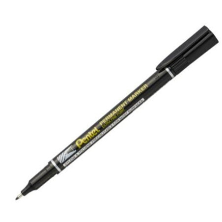 Pennarello indelebile pentel nf450 con punta tonda/con cappuccio/0.6mm/700m/nero/12pz