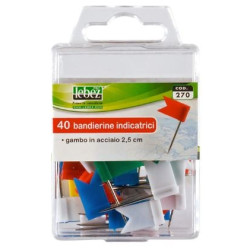 Spilli cartografici a bandierina lebez gambo:2.5cm assortiti 40pz