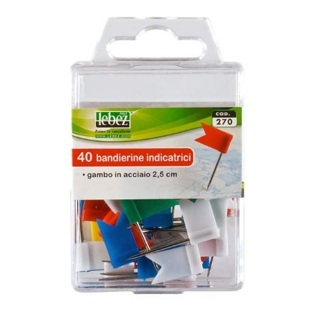 Spilli cartografici a bandierina lebez gambo:2.5cm assortiti 40pz