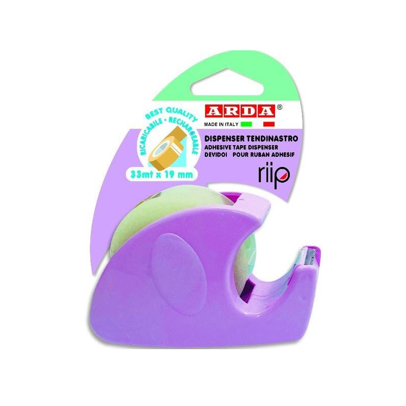 Dispenser nastro adesivo arda per 1 rotolo viola pastello [c1342p]