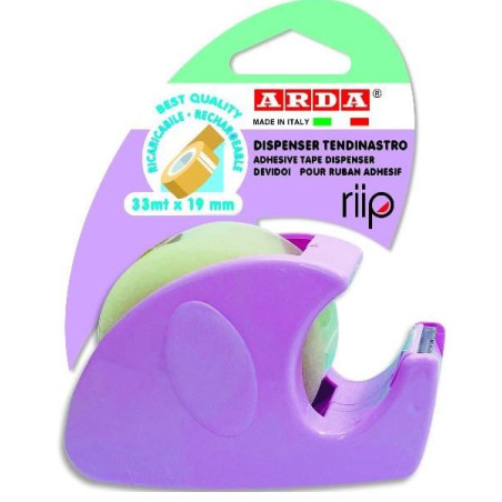 Dispenser nastro adesivo arda per 1 rotolo viola pastello [c1342p]
