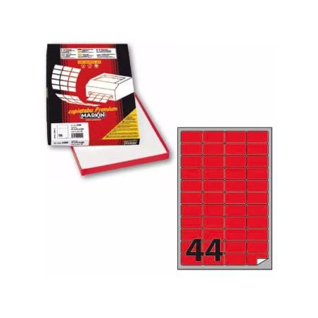 etichette adesive markin angoli arrotondati a4 47.5x25.5mm 1foglio/44etich