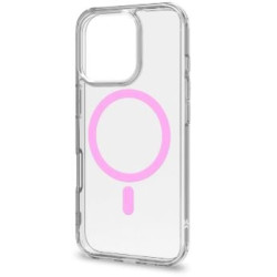 Custodia celly per apple iphone 16pro rosa/trasparente [gelskinmag1113p]