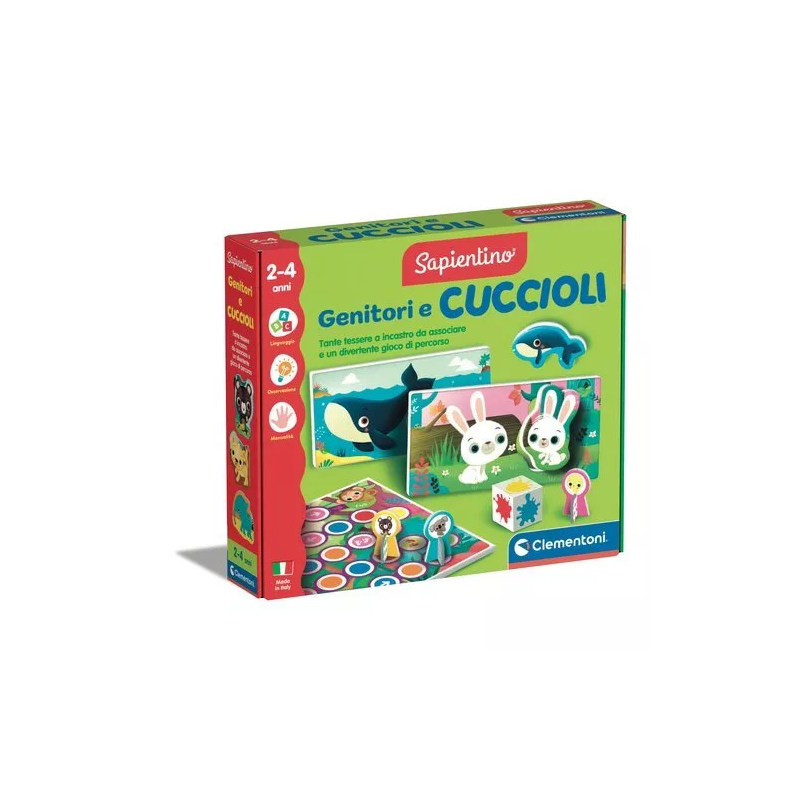 gioco educativo clementoni genitori e cuccioli 2-4anni 28.8x25x5.5cm