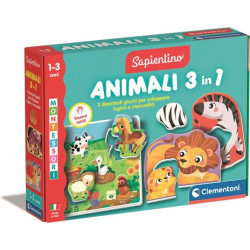 Clementoni sapientino montessori animali 3in1 multicolore [16460]