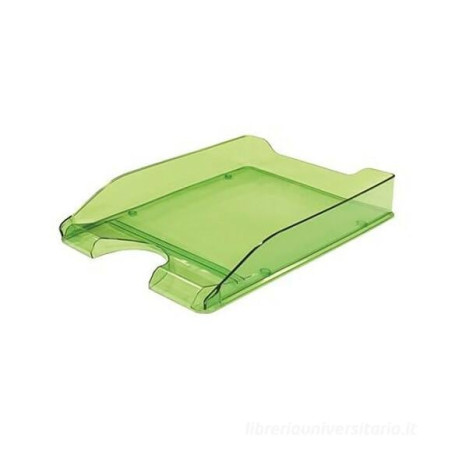 Vaschetta arda porta corrispondenza in plastica 34x25cm verde/trasparente