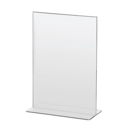 Supporto arda portadepliant a5 in plastica con base a t trasparente