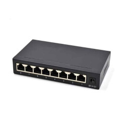 Switch diprogress 8 porte gigabit ethernet 10/100 in metallo nero