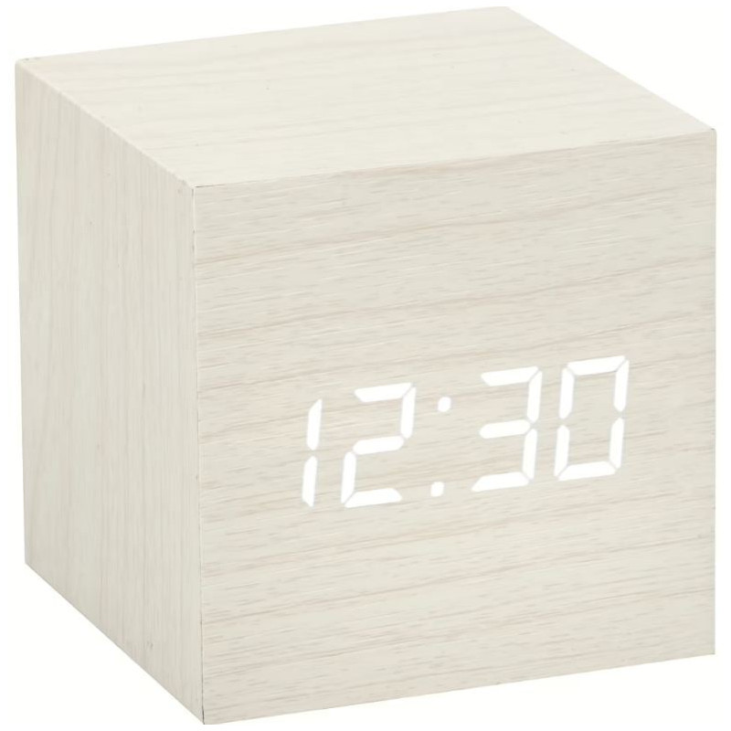 Sveglia digitale lowell jd9537b legno/bianco [jd9537b]