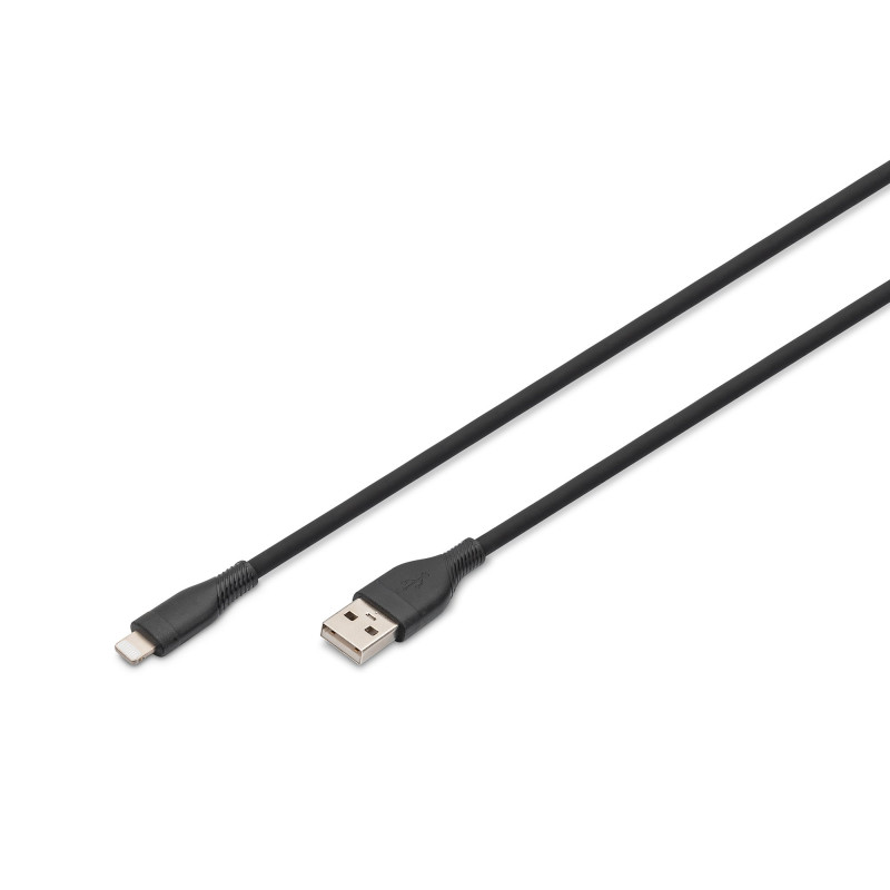 Cavo di ricarica digitus usb 2.0 tipo a 2m nero [ak-600108-020-s]