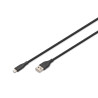 Cavo di ricarica digitus usb 2.0 tipo a 2m nero [ak-600108-020-s]