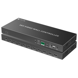Controller per video techly wall 3x3 hdmi 9 canali nero