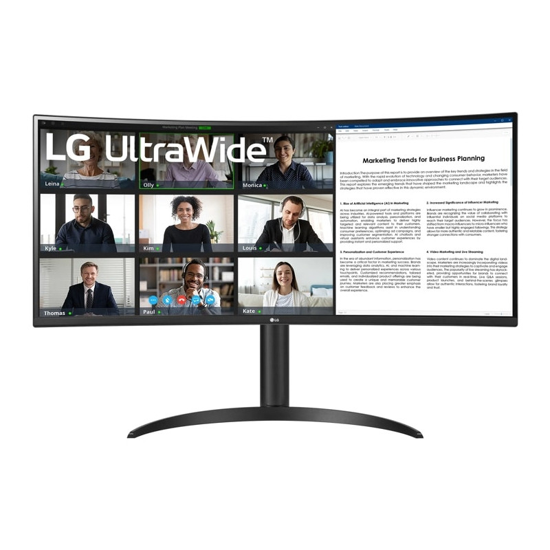 Monitor led 34'' lg 34wr55qk-b curvo wide quad hd 3440x1440p/5ms/classe
