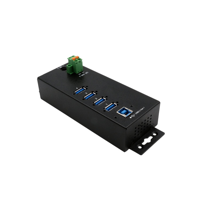 Hub exsys usb 3.2 4 porte cavo usb + kit guida din 1.5a nero [ex-1186hmvs-2]