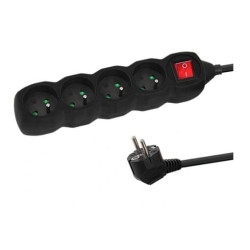 Multipresa tipo e esperanza elk213k 4gn/3m nero [elk213k]