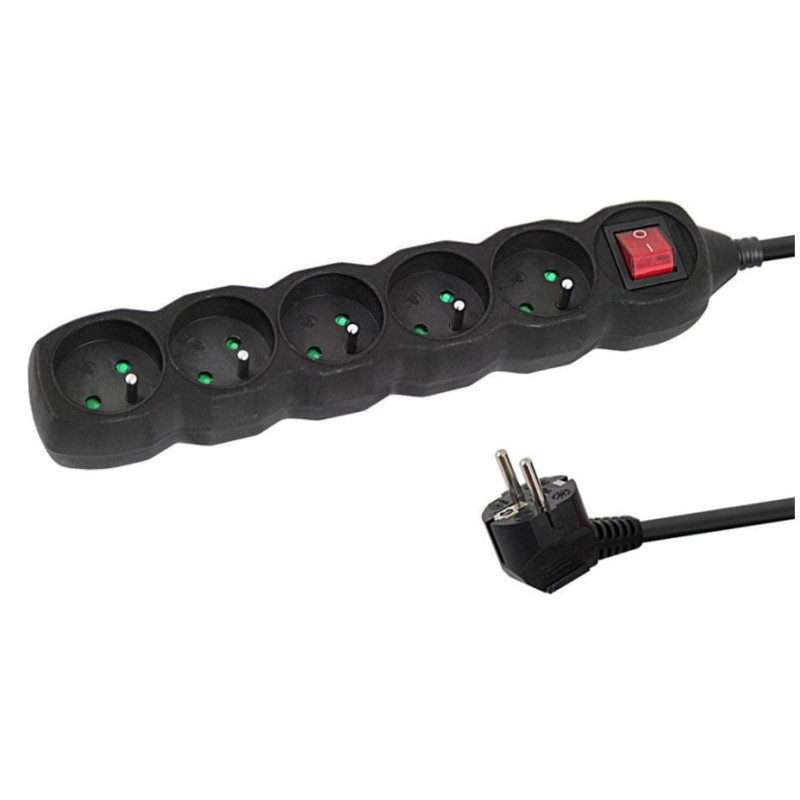 Multipresa tipo e esperanza elk214k 5gn/1.5m nero [elk214k]